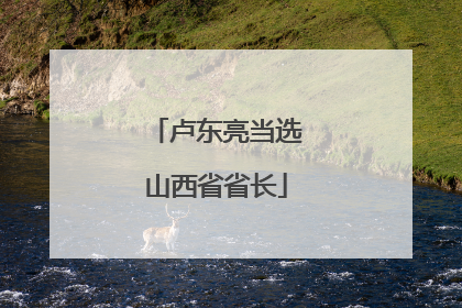 卢东亮当选山西省省长