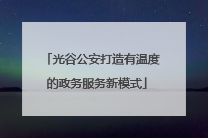 光谷公安打造有温度的政务服务新模式