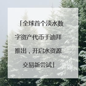 全球首个淡水数字资产代币于迪拜推出，开启水资源交易新尝试