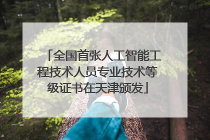 全国首张人工智能工程技术人员专业技术等级证书在天津颁发