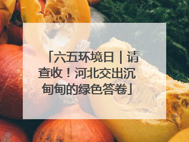 六五环境日｜请查收！河北交出沉甸甸的绿色答卷