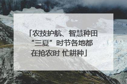 农技护航、智慧种田 “三夏”时节各地都在抢农时 忙耕种