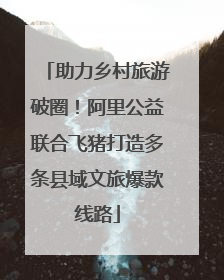 助力乡村旅游破圈！阿里公益联合飞猪打造多条县域文旅爆款线路