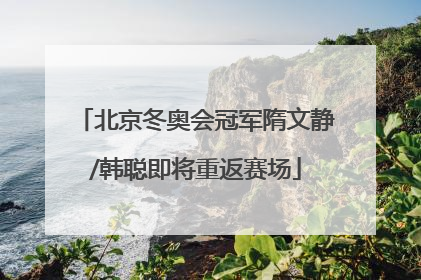 北京冬奥会冠军隋文静/韩聪即将重返赛场