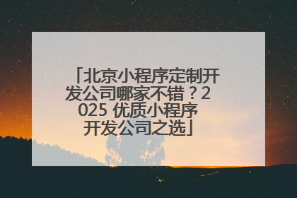 北京小程序定制开发公司哪家不错？2025 优质小程序开发公司之选