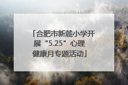 合肥市新麓小学开展“5.25”心理健康月专题活动
