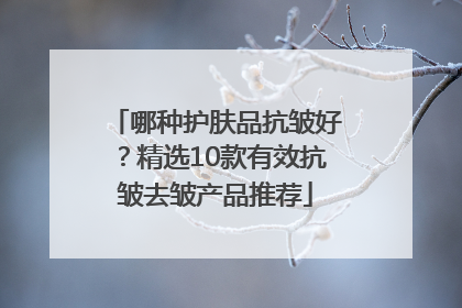 哪种护肤品抗皱好？精选10款有效抗皱去皱产品推荐