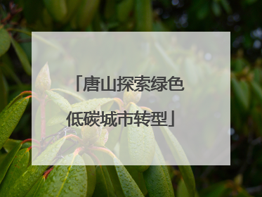唐山探索绿色低碳城市转型