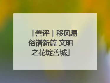 善评｜移风易俗谱新篇 文明之花绽善城