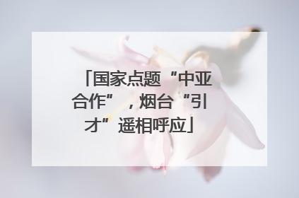 国家点题“中亚合作”，烟台“引才”遥相呼应