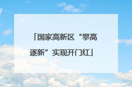 国家高新区“攀高逐新”实现开门红