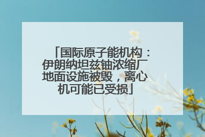 国际原子能机构：伊朗纳坦兹铀浓缩厂地面设施被毁，离心机可能已受损
