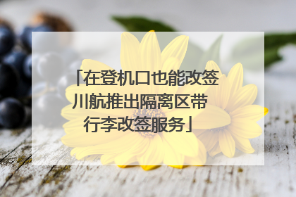 在登机口也能改签 川航推出隔离区带行李改签服务