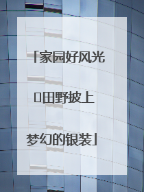 家园好风光 ⎮田野披上梦幻的银装