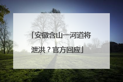 安徽含山一河道将泄洪？官方回应