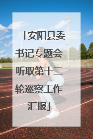 安阳县委书记专题会听取第十二轮巡察工作汇报