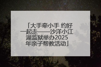 大手牵小手 约好一起走——沙洋小江湖监狱举办2025年亲子帮教活动