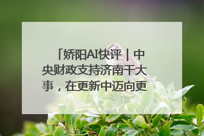 娇阳AI快评｜中央财政支持济南干大事，在更新中迈向更“新”的未来