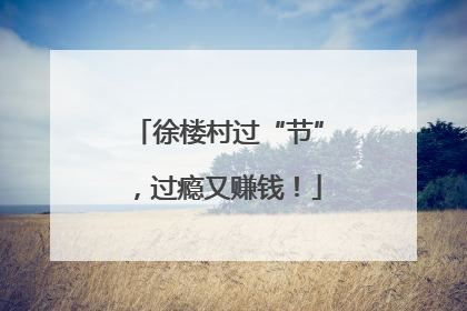 徐楼村过“节”，过瘾又赚钱！