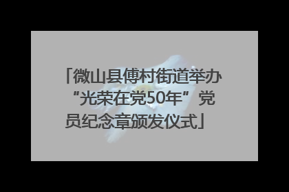 微山县傅村街道举办“光荣在党50年”党员纪念章颁发仪式