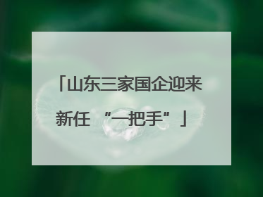 山东三家国企迎来新任 “一把手”