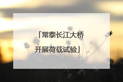 常泰长江大桥开展荷载试验