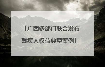 广西多部门联合发布残疾人权益典型案例