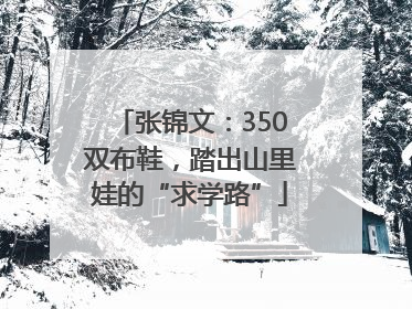 张锦文：350双布鞋，踏出山里娃的“求学路”