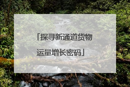 探寻新通道货物运量增长密码