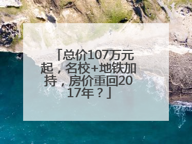 总价107万元起，名校+地铁加持，房价重回2017年？