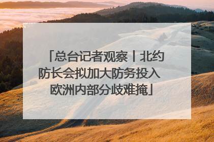 总台记者观察丨北约防长会拟加大防务投入 欧洲内部分歧难掩