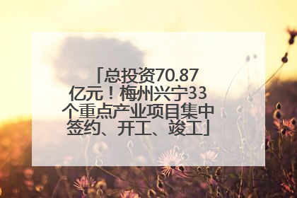 总投资70.87亿元！梅州兴宁33个重点产业项目集中签约、开工、竣工
