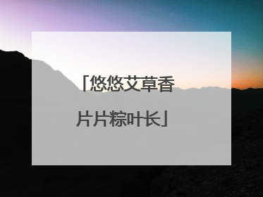 悠悠艾草香 片片粽叶长