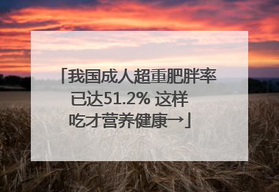 我国成人超重肥胖率已达51.2% 这样吃才营养健康→