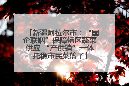 新疆阿拉尔市：“国企联姻”保障辖区蔬菜供应 “产供销”一体托稳市民菜篮子