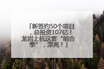 新签约50个项目，总投资107亿！龙岩上杭这套“组合拳”，漂亮！