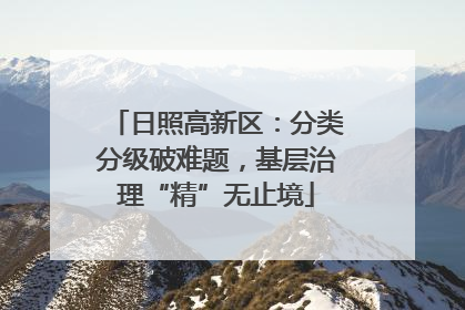 日照高新区：分类分级破难题，基层治理“精”无止境