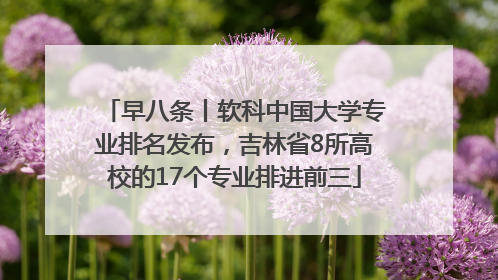 早八条丨软科中国大学专业排名发布，吉林省8所高校的17个专业排进前三