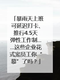 暴雨天上班可延迟打卡、推行4.5天弹性工作制……这些企业花式宠员工你“慕”了吗？