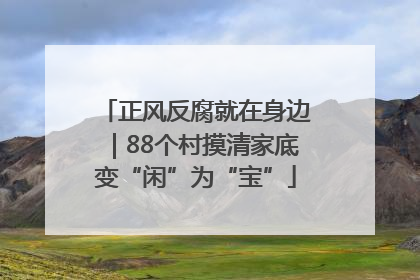 正风反腐就在身边｜88个村摸清家底变“闲”为“宝”