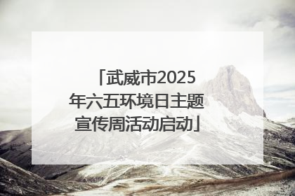 武威市2025年六五环境日主题宣传周活动启动