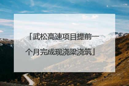 武松高速项目提前一个月完成现浇梁浇筑