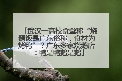 武汉一高校食堂称“烧鹅饭是广东俗称，食材为烤鸭”？广东多家烧鹅店：鸭是鸭鹅是鹅