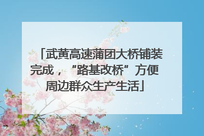 武黄高速蒲团大桥铺装完成，“路基改桥”方便周边群众生产生活