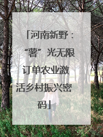 河南新野：“薯”光无限 订单农业激活乡村振兴密码