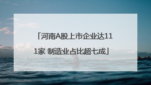 河南A股上市企业达111家 制造业占比超七成