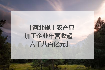 河北规上农产品加工企业年营收超六千八百亿元