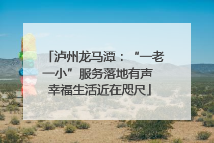 泸州龙马潭：“一老一小”服务落地有声 幸福生活近在咫尺