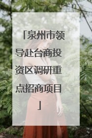 泉州市领导赴台商投资区调研重点招商项目