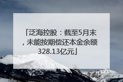 泛海控股：截至5月末，未能按期偿还本金余额328.13亿元